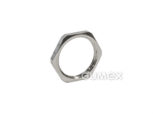 Metallmutter GM 164 M für Verschraubung, Innengewinde M12x1,5, -10°C/+110°C, vernickeltes Messing, 